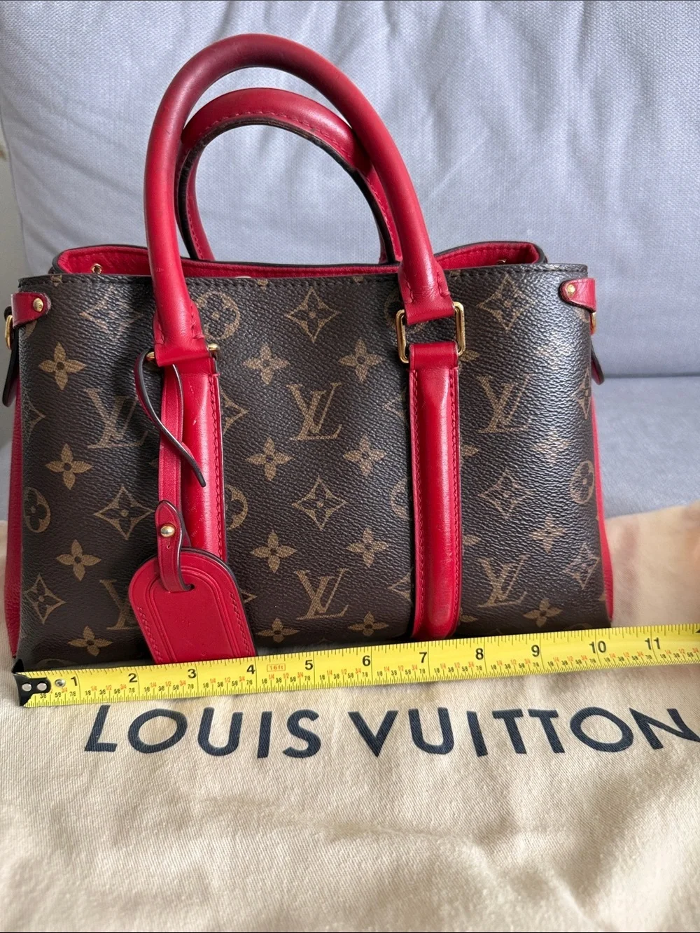 Louis Vuitton Small Soufflot Tote Monogram Canvas with Leather